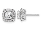 1.45 Carat (ctw) Lab-Created White Sapphire Earrings in 14K White Gold with Lab-Grown Diamonds